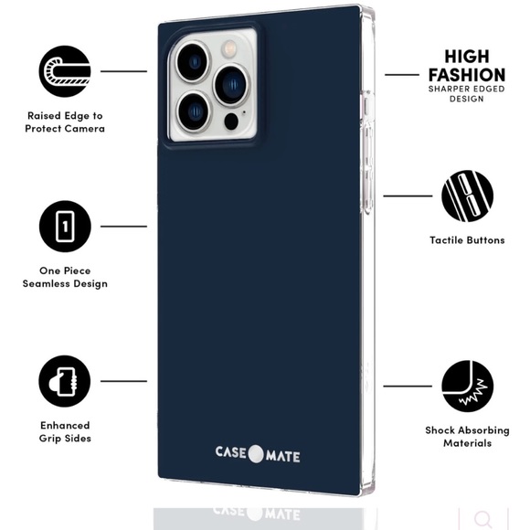 CASE-MATE Navy Blue Square BLOX MagSafe iPhone 12 / 13 PRO Hard Case - Picture 2 of 7